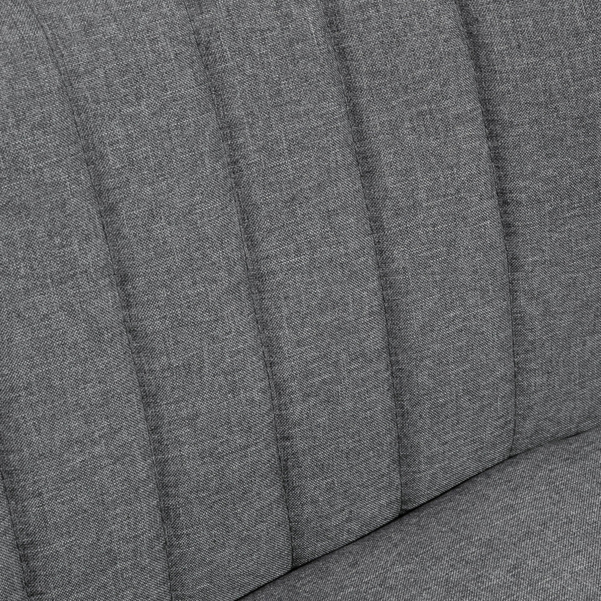 Close-up of the textured fabric on a Wise Galleria Loveseat Sofa in grey with stylish design
