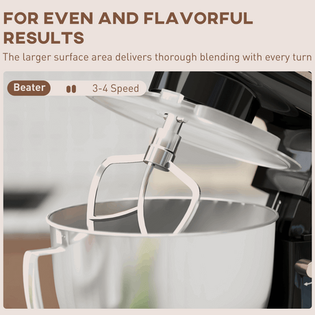 HOMCOM Electric Stand Mixer, 4.5L Food Mixer with Dough Hook, Whisk HOMCOM
