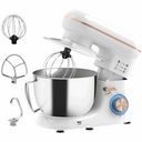HOMCOM Electric Stand Mixer, 4.5L Food Mixer with Dough Hook, Whisk White HOMCOM