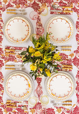 Casa by Josephine Jenno elegant dinner plates set on a floral table with vibrant colours, perfect for a lunch plate arrangement