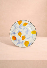 Casa by Josephine Jenno Lunch Plates featuring a floral design with yellow flowers and blue leaves