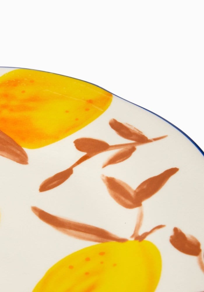 Casa by Josephine Jenno Lunch Plates with Hand-Painted Lemon and Floral Design