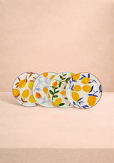 Set of Casa by Josephine Jenno Lunch Plates featuring vibrant lemon and leaf designs