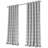 OLIVIA ROCCO Eyelet Curtains in a sophisticated grey geometric pattern, perfect for modern interiors