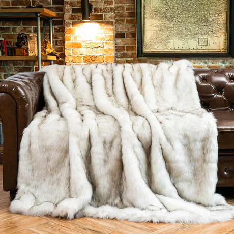 Luxurious faux fur throw by Nisu Home, perfect for adding warmth to your living space
