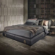 Nisu Home Luxury Bed in Grey with Plush Bedding and Modern Design for Stylish Bedrooms