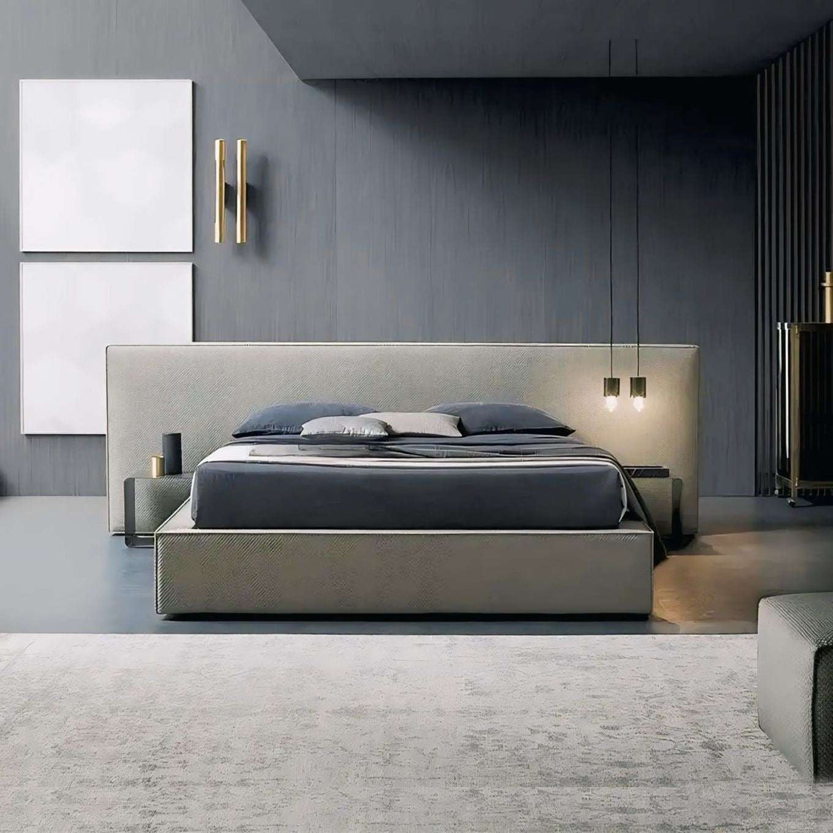 Modern Nisu Home Luxury Bed with Soft Upholstery and Elegant Design for a Stylish Bedroom