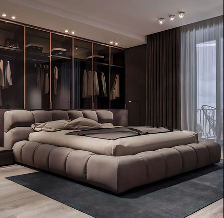 Nisu Home Luxury Bed with a Chic Design and Plump Upholstery for a Stylish Bedroom