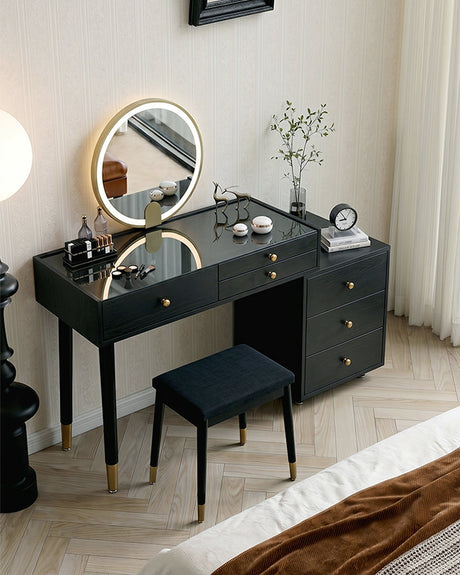 Elegant Le Di Vita Dressing Table with Mirror and Storage Drawers for a Stylish Bedroom Setup