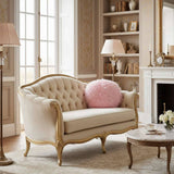 Bosie Mongolian Fur Pink Round Cushion Orsina