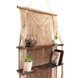 Brown Macrame Hanging Shelves - Brown Shades 4 Seasons