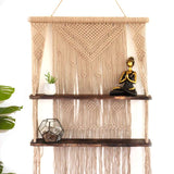 Brown Macrame Hanging Shelves - Brown Shades 4 Seasons