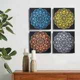 Set of 4 Mandala Brocade Detail 30x30cm Shades 4 Seasons
