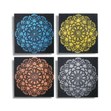Set of 4 Mandala Brocade Detail 30x30cm Shades 4 Seasons