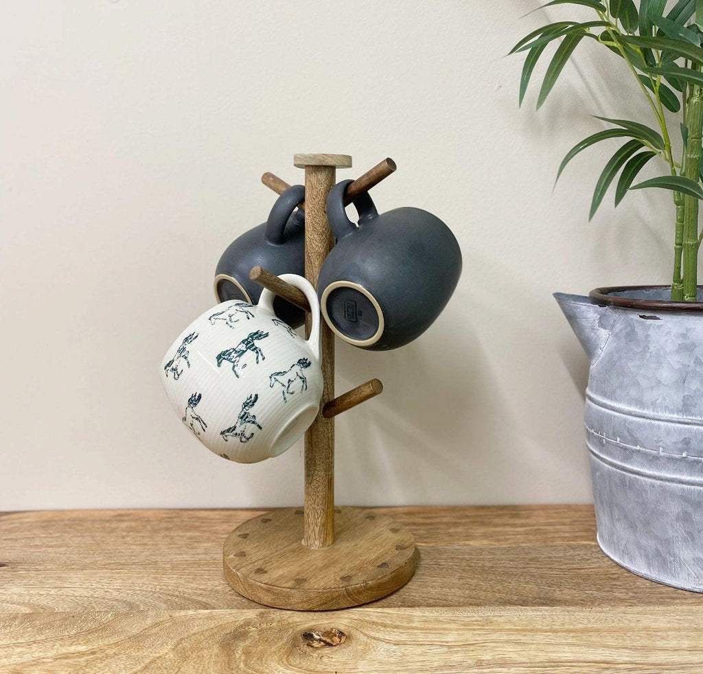 Mango Wood Heart Mug Tree Geko Products