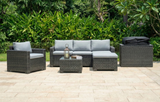 MINT Outdoor Garden Sofa Set in Rattan with Grey Cushions for Stylish Outdoor Relaxation