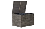 MINT Outdoor Garden Sofa Set Storage Box with a Durable Wicker Design and Lid for Outdoor Essentials