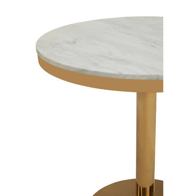 Azalea Round Marble Dining Table With Gold Base Orsina