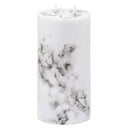 Luxe Collection Natural Glow 6x12 Marble Effect LED Candle WHITE PLASTIC Shades 4 Seasons