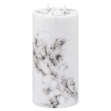 Luxe Collection Natural Glow 6x12 Marble Effect LED Candle WHITE PLASTIC Shades 4 Seasons