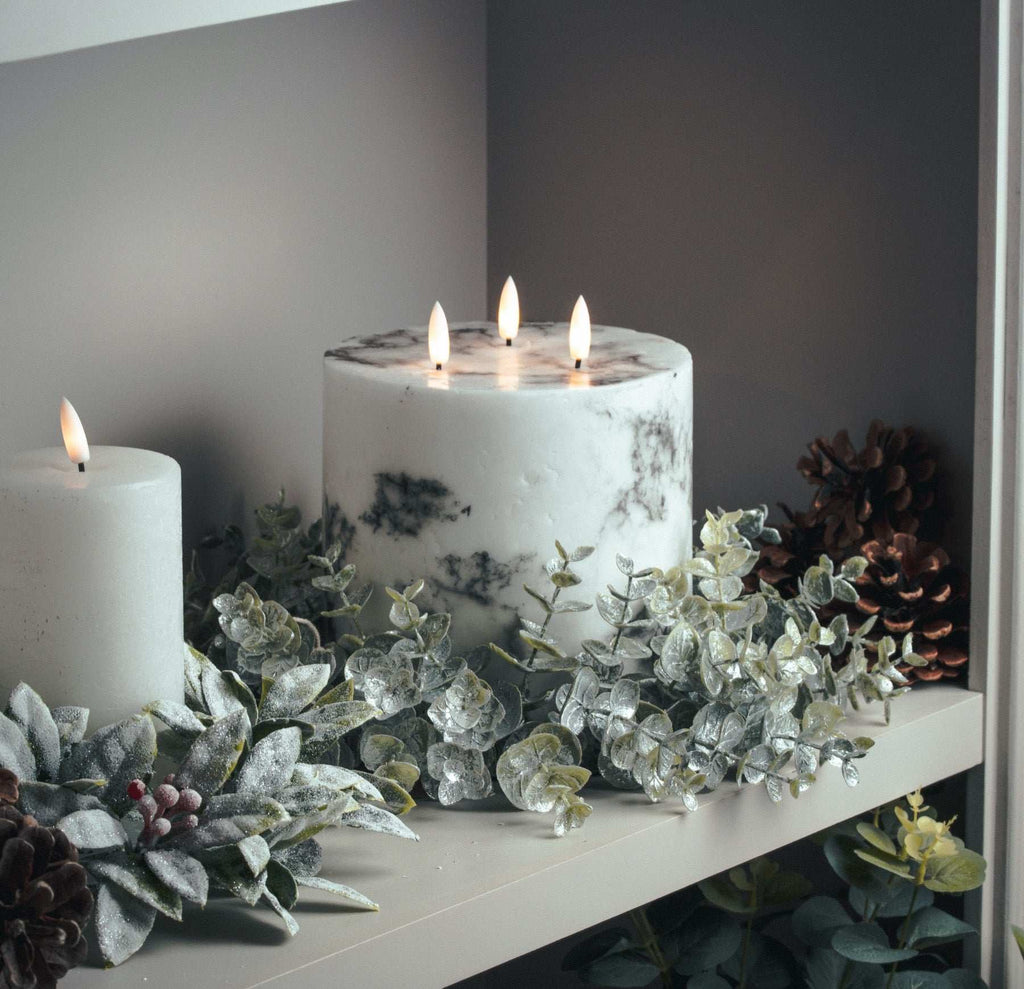 Luxe Collection Natural Glow 6x6 Marble Effect LED Candle Shades 4 Seasons