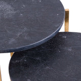Set Of 2 Gold And Black Marble Tables Shades 4 Seasons