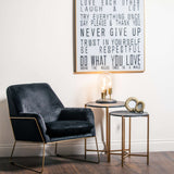 Set Of 2 Gold And Black Marble Tables Shades 4 Seasons