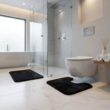 Orsina Black Bathroom Mat Set with Soft Texture for Comfort and Style