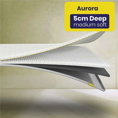 Brightr Sleep Aurora 5cm Deep Medium Soft Mattress Topper for enhanced comfort and support