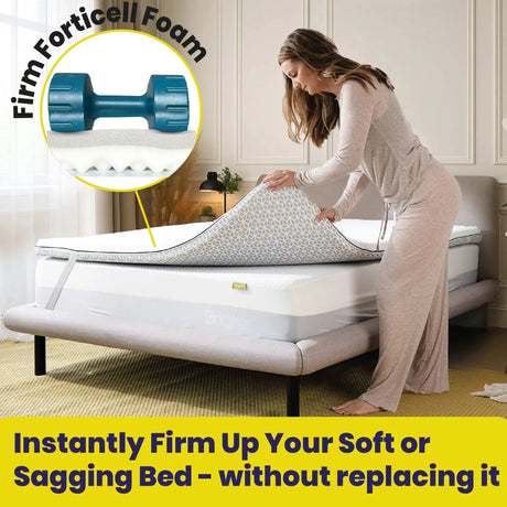 Brightr Sleep Mattress Topper with Firm Forticell Foam for a Comfortable Sleep Experience
