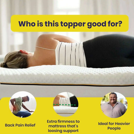 Brightr Sleep Mattress Topper designed for back pain relief and extra firmness for improved comfort