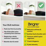 Brightr Sleep mattress topper comparison showing improved comfort and support for better sleep quality