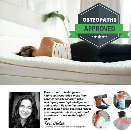 Brightr Sleep Mattress Topper with Customizable Design for Improved Comfort and Spinal Alignment