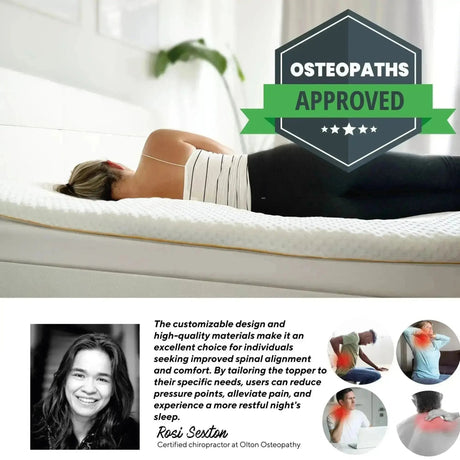 Brightr Sleep Mattress Topper with Customizable Design for Improved Comfort and Spinal Alignment