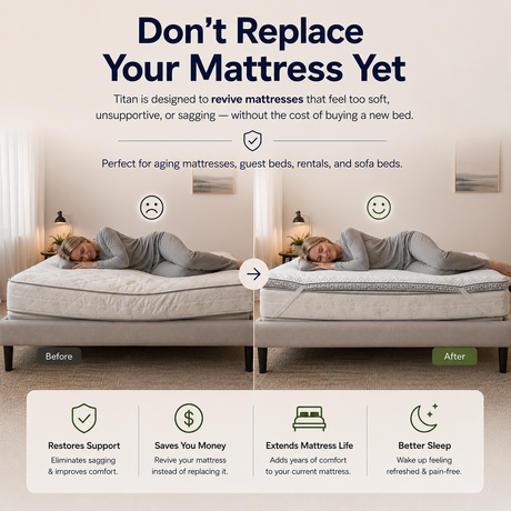 Brightr Sleep Mattress Topper designed to restore support and improve comfort for better sleep.
