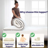 Brightr Sleep Mattress Topper offers even support, helps align spine, and is an affordable fix for comfort