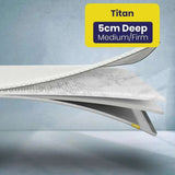 Brightr Sleep Titan Mattress Topper 5cm Deep in medium firm for enhanced comfort and support