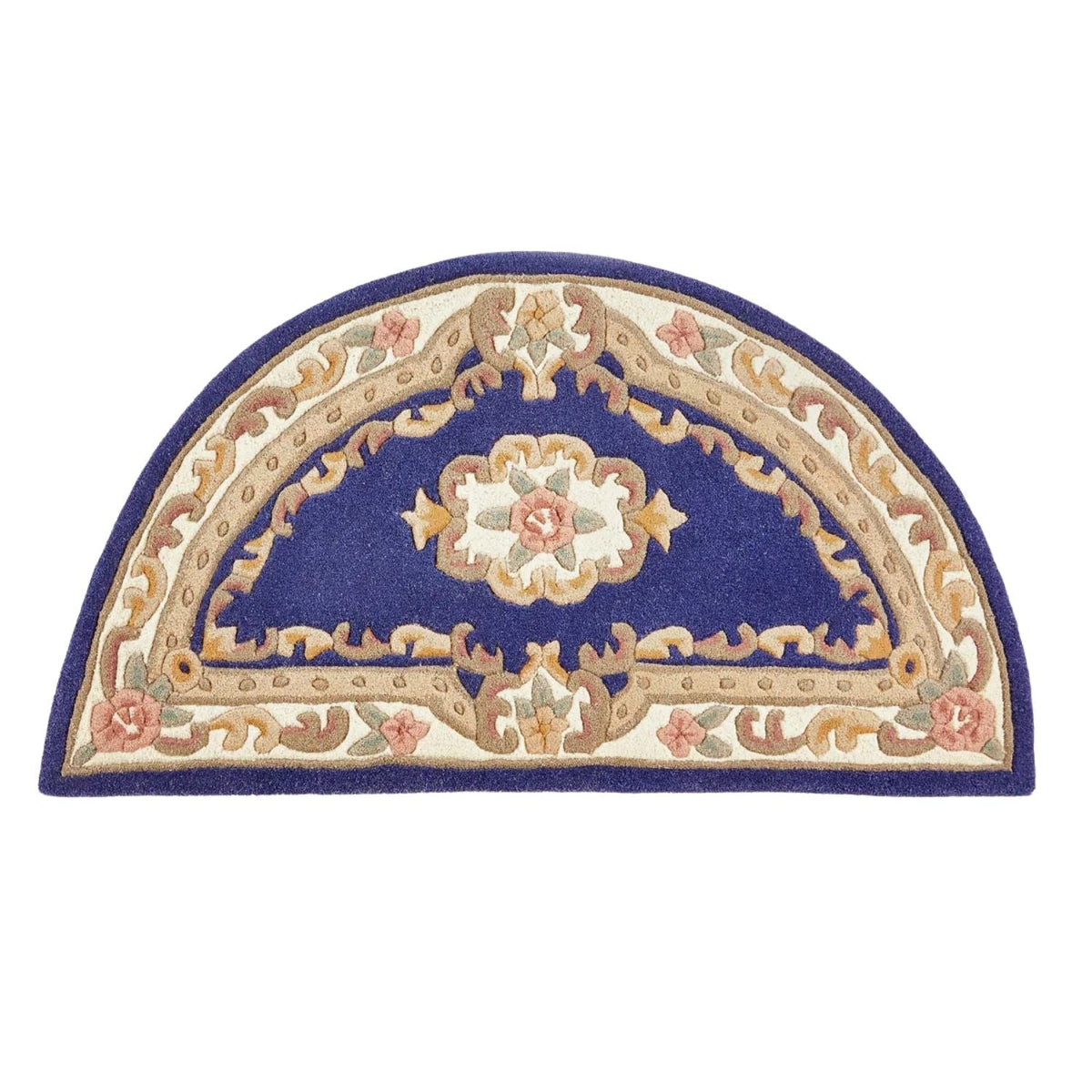 Elegant Medallion Rug in Blue with Intricate Floral Patterns and Classic Design