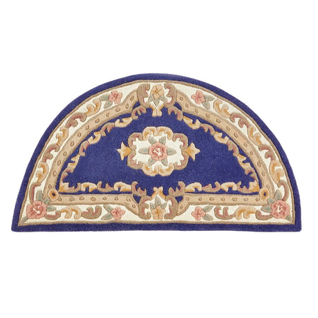 Elegant Medallion Rug in Blue with Intricate Floral Patterns and Classic Design