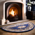 Beautiful Medallion Rug in Blue and Floral Design, Perfect for Cozy Living Spaces by The Rugs