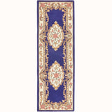 Elegant Medallion Rug in Blue and Beige with Floral Patterns for Home Decor