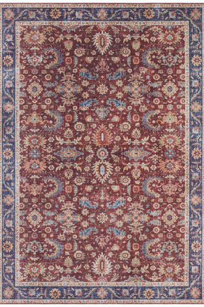 Elegant Medallion Rug in rich burgundy with intricate floral patterns for stylish home decor