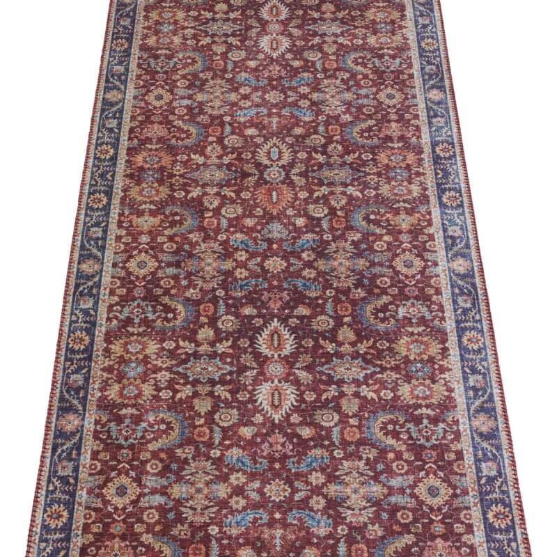 Elegant Medallion Rug with intricate floral patterns in rich hues and classic border design