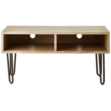 Orsina Media Unit with Open Shelves and Hairpin Legs for Modern Living Rooms