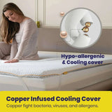 Brightr Sleep Memory Foam Mattress Topper with hypoallergenic and cool copper infused cover