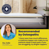 Brightr Sleep Memory Foam Mattress Topper with osteopath recommendation for improved sleep comfort