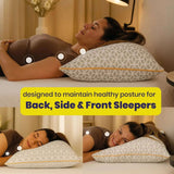 Brightr Memory Foam Pillow designed for back, side, and front sleepers with adjustable support.