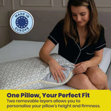 Brightr Sleep Memory Foam Pillow with adjustable layers for personalised comfort and support for side sleepers