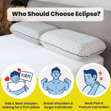 Brightr Eclipse Memory Foam Pillow designed for side sleepers needing firm support and posture correction