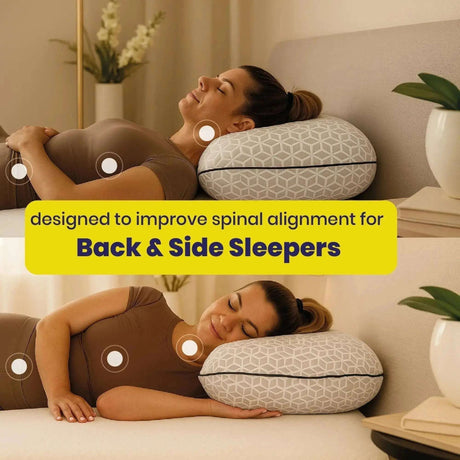 Brightr Eclipse Memory Foam Pillow designed for side sleepers, promoting spinal alignment and neck support